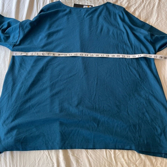 NWT Jones New York Signature Button Detail Tunic Top 3X Teal Blue - Picture 11 of 11